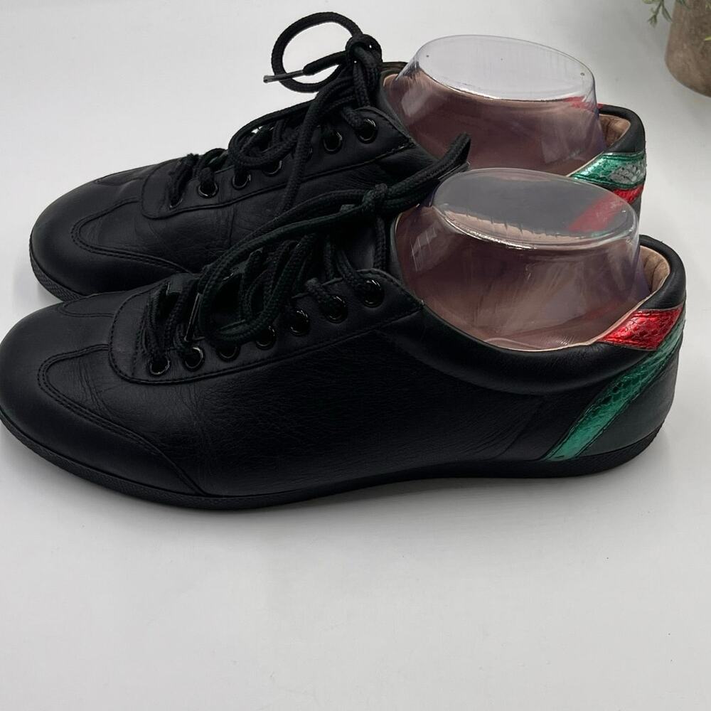 GUCCI Mens Black Bambi Marmont Leather Low Sneaker Trainers Shoes Sz m6.5/8w‎ - Picture 4 of 14